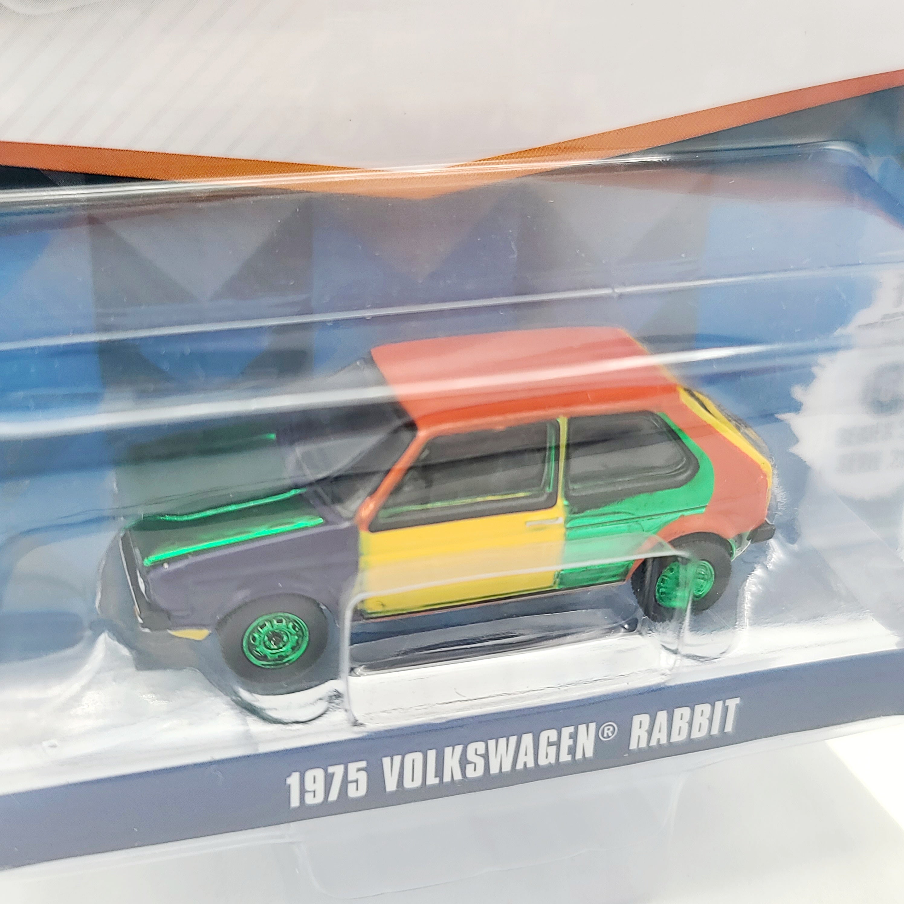 GreenLight - CHASE - '75 Volkswagen Rabbit - 1:64, Harlequin Tribute (2025 Club V-Dub Series 21)